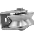 Side view of Grooved Wheel Pulley Block Pulley Wheel Stainless Duplex Bearing Silent Detachable Heavy Duty Traction Wheel