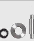 Components of two-pack H-groove stainless steel pulley wheels for sliding doors and rail systems, including nut, bearings, and fittings.
