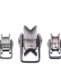 Pulley,Pulley Wheel, 201 Stainless Steel Bearing Pulley Wire Rope Pulley U-Type V-h-Shaped Groove Wheel Sliding Door Track Wheel Lifting(V Type Small)