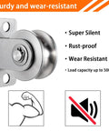 48mm Cable Pulley Wheel Wall Mount, Bearings Inside, Stainless Steel Rope Pulley for Pulley System, Sliding Gate 1Pcs