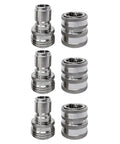 Three-Quarter-Inch Garden Hose Quick Connect Fittings Kit, Six-Piece Stainless Steel High-Pressure Couplings And Connectors For Pressure Washers And Car Detailing, Durable No-Fuss Quick-Connect System.