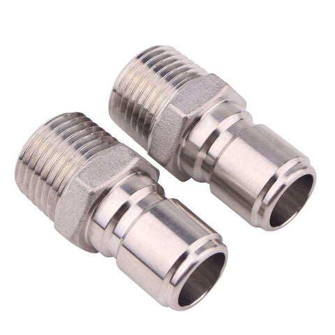 Two Pack Stainless Steel Quick Disconnect Male NPT One Half Inch Brewing Connector Sanitary Fitting For Homebrew