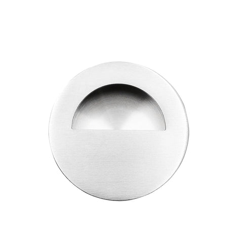 Front view of Set Of 4 Concealed Recessed Drawer Handles Stainless Steel 60x15mm for cabinets, showcasing the flush mount design.