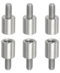 Reducing Standoff Screws M5x10mm to M6x12mm, 304 Stainless Steel, 6 Pack, PCB and Motherboard Spacers, Round Thread Adapters.