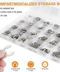 312 Piece Retaining Ring Kit With E Clips And External C Clips In 304 Stainless Steel in labeled storage box