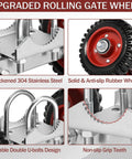 6 Inch Rubber Rolling Gate Wheel With Double U Bolts And Hardware Kit featuring stainless steel and rubber design