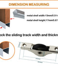 Dimension measuring for Two Pack 29 Mm Screen Door Rollers With Nylon Wheels Stainless Steel Shell And Electroplating Finish