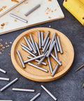 Stainless Steel Shelf Dowel Pins 5mm By 40mm, 32 Pack, Anti Rust Shelf Support Pegs for DIY Cabinets and Bookshelves on Wooden Plate