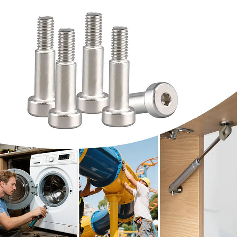 5 Pack Stainless Steel Hex Socket Shoulder Bolts 8mm Diameter M6 x 20mm Thread, rust resistant, for machinery and automotive use