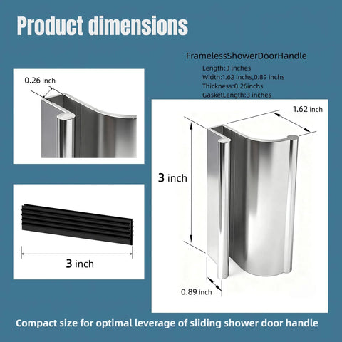 3 Inch Universal Shower Glass Door Handle Replacement For Frameless Doors Fits Sliding And Swing Tub Enclosures With 3 Inch Grip