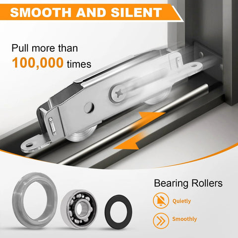 Sliding Door Rollers 2 Pack, 304 Stainless Steel Replacement For Patio Sliding Glass Doors, Height Adjustable Heavy Duty