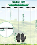 Heavy Duty Metal Soil Probe Rod 32 To 48 Inches With Adjustable Interlocking Sections And Insulated T Handle For Locating Underground Pipes Gardening And Soil Compaction Testing Stainless Steel Ground Probe Tool Includes Gloves For Safe Handling, shown with size measurements