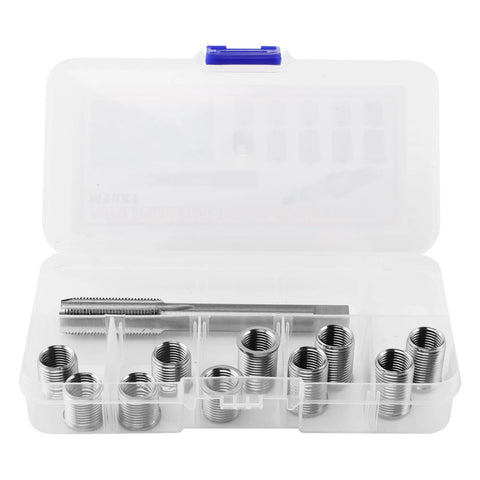 Spark Plug Thread Repair Kit For Automotive Engines M10 By 1 Tap And M12 By 1 Tap Stainless Steel Rethread Kit in case