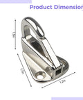 Front view of a heavy-duty stainless steel spring snap hook with loop; marine-grade, rust-resistant, 304 stainless