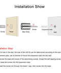 Diagram showing installation of Half Inch Diameter Two Inch Stainless Steel Standoff Screws For Wall Mount Sign Holders with labeled parts.