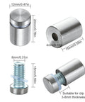 Stainless Steel Standoff Screws 1/2 X 3/4 Inch Set Of 50 For Wall Sign Mounting And Picture Frame Hanging Durable Metal Standoff Pins With Expansion Anchors Includes 50 Screws And 50 Anchors For Secure Advertising Displays dimensions and components
