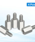 4 Pack M6 To One Quarter Twenty Reducing Standoff Screws Stainless Steel 304 For PCBs And Motherboards Twenty Five Millimeter Height
