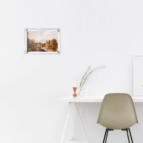 Office wall with artwork mounted using Pro Grade Stainless Steel Standoff Screws For Acrylic Half Inch By Three Quarter Inch Wall Sign Mounting Hardware 20 Pack With Double Spacers Plastic Expansion Tubes And Nail Hardware For Sturdy Easy Install.