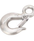 Adfaga 1T stainless steel lifting hook with safety latch, 110mm long, 19mm ring diameter