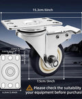 Stainless steel 3 inch heavy duty caster wheels with rust proof 304 swivel design, casters with brakes in a 4 pack close-up view.