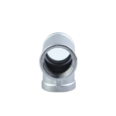 Front view of SS304 Stainless Steel Female Threaded 3 Way Tee BSPT Pipe Fitting From One Eighth To Two Inches Size DN Six To DN Fifty