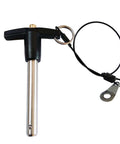 Stainless Steel 304 Push-Button Quick Release Pin T Handle Lock Pins, Pin Dia 3/8IN with lanyard cable, front view