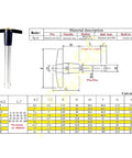 Technical diagram of Stainless Steel 304 Push-Button Quick Release Pin T Handle Lock Pins, Pin Dia 3/8IN, Usage Length 65MM with specifications.