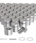 Stainless Steel 50 Pack Standoff Screws For Acrylic Signs 3/4 Inch Diameter And 3/4 Inch Length Silver Mounting Hardware displayed