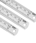 Stainless Steel Ruler Metal Straight Edge 6 Inch Ruler Set 12 Pack Durable Non Bendable Rust Resistant Safety Edge 0.9 Millimeter Thick