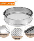 Durable 18 Mesh Lab Sieve For Industrial Laboratory Use, 8 Inch Diameter 304 Stainless Steel Wire Cloth Test Sieve With 1mm Openings