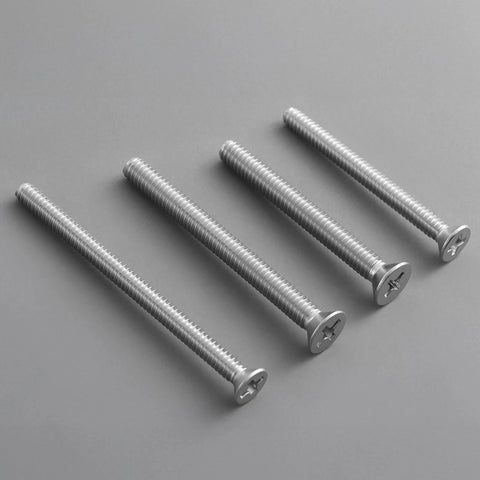 105 Pcs Extra Long Outlet Screws Kit with #6-32 and #8-32 Phillips Flat Head Machine Screws Made from 304 Stainless Steel, shown in multiple lengths.