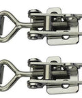 Stainless Steel Adjustable Latch Buckle Cabinet Box Lever Handle Toggle Catch Lock For Doors And Drawers 75 To 95 Mm Range 2 Pack