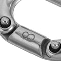 Anchor chain quick link, 8mm, marine-grade stainless steel, close-up