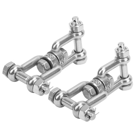 Two 304 stainless steel anchor swivels with rotating ring connectors, M10 marine grade for boat anchoring