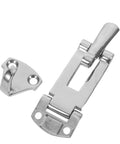 OSALADI stainless steel box latch with anti-rattle locking mechanism; marine-grade 316 hardware with mounting plate