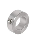 Stainless Steel Axle Shaft Collars With Set Screw Three Eighths Inch Bore, 304 Stainless Steel, Single Collar View for Gearbox Assemblies