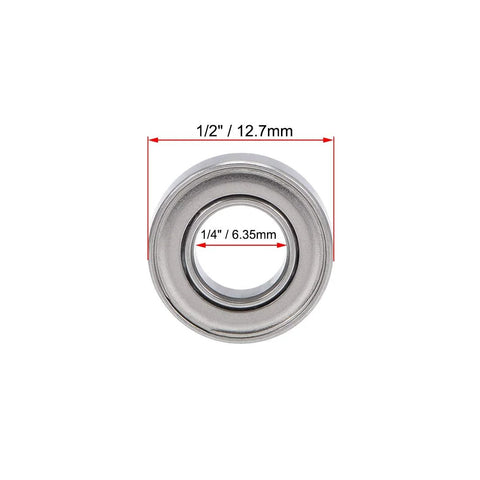 Stainless Steel Ball Bearing Set With 1/4 Inch Inner Diameter, 1/2 Inch Outer Diameter, And 3/16 Inch Width Double Shielded R188ZZ