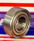 Front view of Stainless Steel Shielded Ball Bearing S88635ZZ 3/4 x 1-3/4 x 1/2 Inch. Metal Shield for dust protection, stainless steel cage.