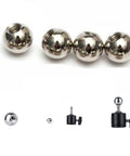 Four Pack 17mm Stainless Steel Ball Head Adapters With One Quarter Inch Thread Socket Swivel Ball Joint Converter for Camera Mounts