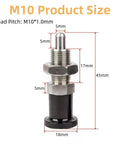 Stainless Steel Ball Nose Spring Plunger Set 2 Pack Retractable Hand Operated Indexing Pins Non Locking Push Fit Plungers For Industrial Equipment M10 Threads Rust Proof Positioning And Fixing Hardware Precision Machined Design For Easy Mounting In Jigs product dimensions