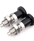 Two Pack Stainless Steel Retractable Ball Nose Spring Plungers With Return Knobs, Spring Loaded Pin, M12 Thread 1.5 Pitch