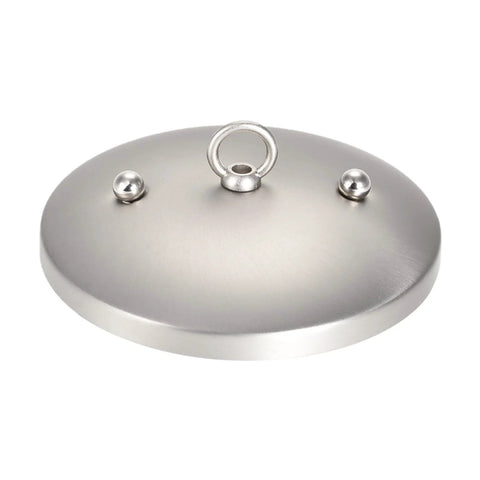 M6x25mm Ball Nut Knob Set 2 Pack In 304 Stainless Steel Round Blind Hole Screw Cap Covers with ring, silver finish, side view.