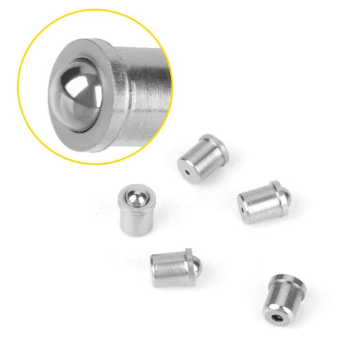 20pcs 4x5mm 304 Stainless Steel Ball Plunger Set shown in close-up view with smooth ball detent screws for mechanical devices