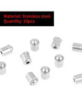 Image of 10 pcs stainless steel push fit spring ball plungers 7 x 6 mm for mechanical devices, highlighting the compact design and smooth action.
