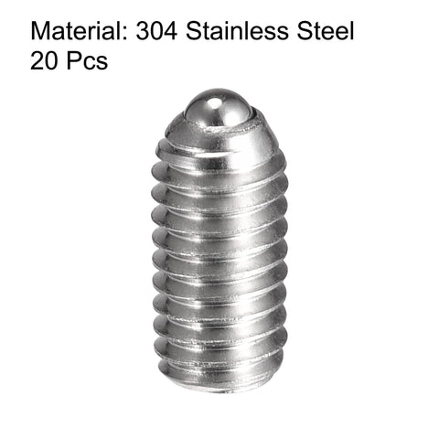 Ball Point Set Screws M3 X 6mm 304 Stainless Steel Ball Plunger Hex Socket Screws 20 Pieces