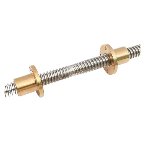 Screw Stainless Steel Ball Screw T8 Lead Screw Right-Left Length 1000mm OD 8mm Pitch 2mm shown in close-up view for CNC axis motion