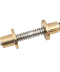 Close-up of ✝️ Screw Stainless Steel Ball Screw T8 Lead Screw Right-Left Length 1000mm OD 8mm Pitch 2mm showing machine threads and bearings