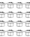 Sixteen Piece Five Eighth Inch Stainless Steel Ball Transfer Bearings Set With 360 Degree Rotation Universal Base Conveyor Rollers for Systems