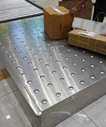 Sixteen Piece Five Eighth Inch Stainless Steel Ball Transfer Bearings Set With 360 Degree Rotation Universal Base Conveyor Rollers installed
