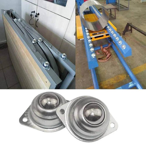 1" Stainless Steel Ball Transfer Units in use on conveyor system for smooth motion, 4pcs Screw Mounted Roller Ball Transfers Bearing